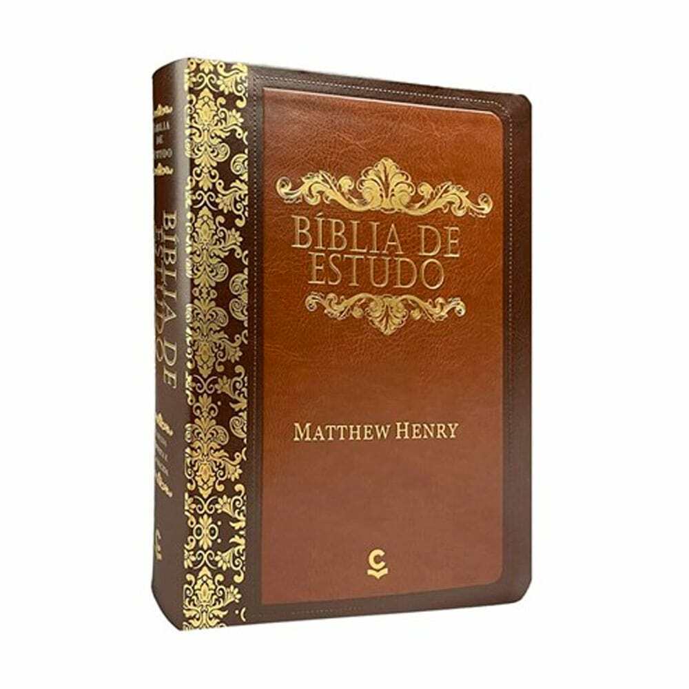 Bíblia De Estudo Matthew Henry - Capa Luxo Marrom