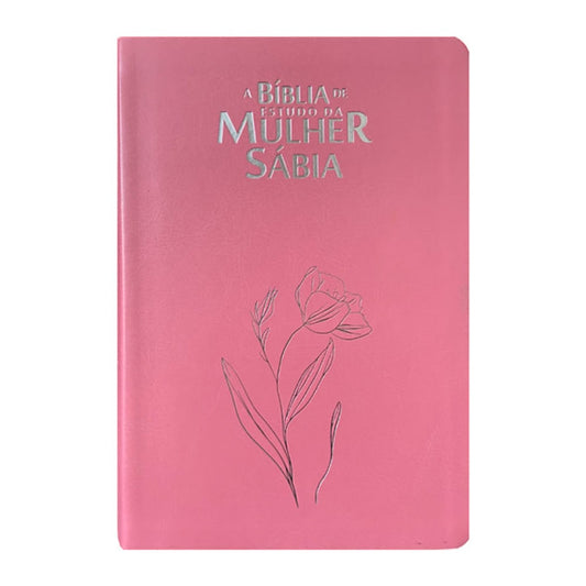 Bíblia de Estudo da Mulher Sábia | ARC | Harpa Avivada | Capa Magnólia Rosa
