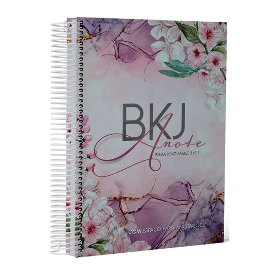 Biblia King James 1611 Anote Flor Morada | BKJ | Letra Normal | Con Espacio Para Anotaciones