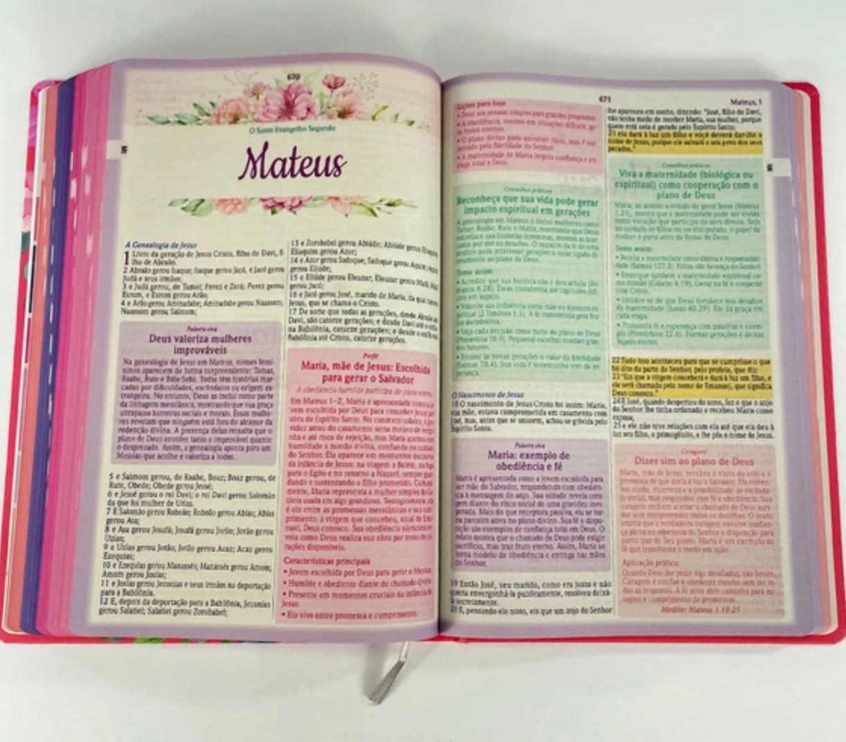 Bíblia de Estudo Para o Cotidiano da Mulher | NVA | Full Collor | Capa Dura Rosa