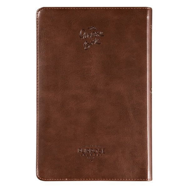 Bíblia The Purpose Book | A21 | Capa Couro Soft Marrom Cruz