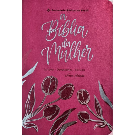 A Bíblia de Estudo da Mulher | Letra Grande | ARC | Capa Luxo Rosa