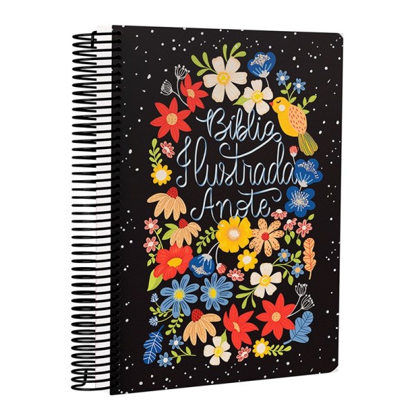 Bíblia Ilustrada Anote Flores para Você | NVT | Letra Normal | Capa Dura Espiral