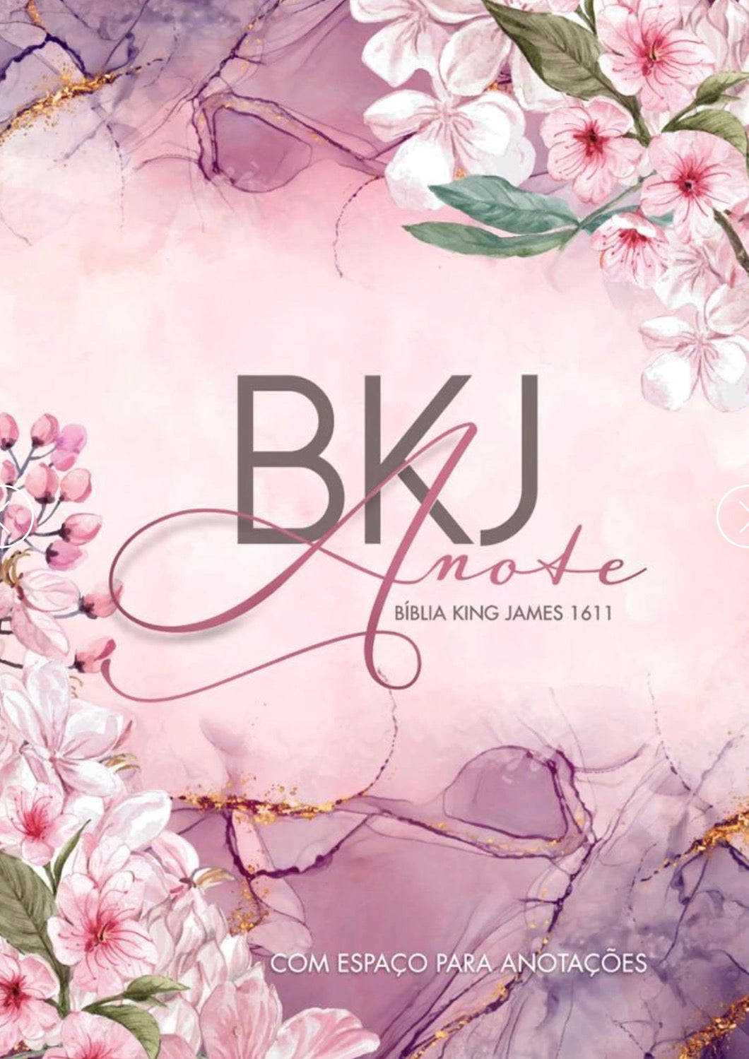Bíblia King James 1611 anote purple flores