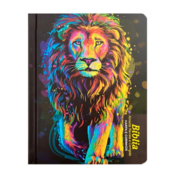 Bíblia ARC | Letra Maior | Capa Dura | Harpa e Corinhos | Leão Pintura