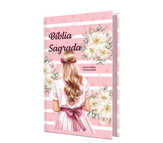 Bíblia RC Com Harpa Pentecostal - Letra Gigante - Capa Dura Rosa