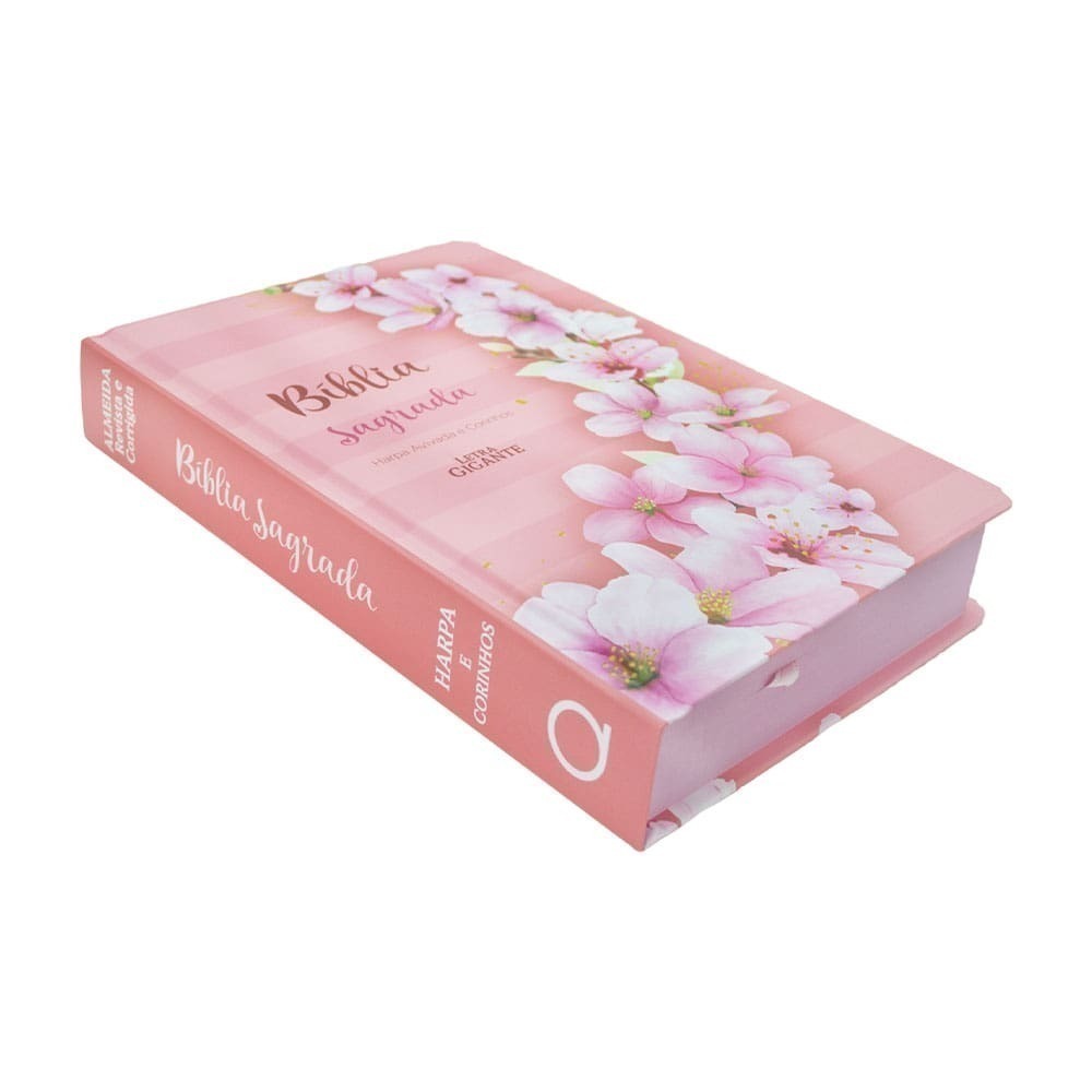 Biblia Sagrada RC Letra Gigante Com Harpa Avivada E Corinhos Capa Dura Ramos Flores