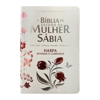 Biblia de Estudio de la Mujer Sabia | ARC | Arpa Avivada | Cubierta Lujo Magnolia Blanca (Pedido 30 a 45 días)