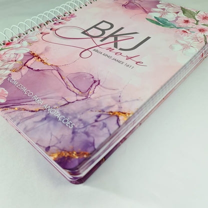 Bíblia King James 1611 Anote Purple Flower | BKJ | Letra Normal | Com Espaço Para Anotações
