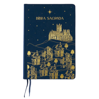 Bíblia The Purpose Book | A21 | Letra Normal | Espaço Para Anotações | Capa Tecido Azul Reino