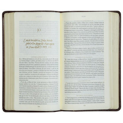 Bíblia The Purpose Book | A21 | Capa Couro Soft Marrom Cruz