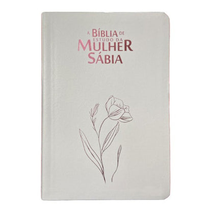 Bíblia de Estudo da Mulher Sábia | ARC | Harpa Avivada | Capa Luxo Magnólia Branca