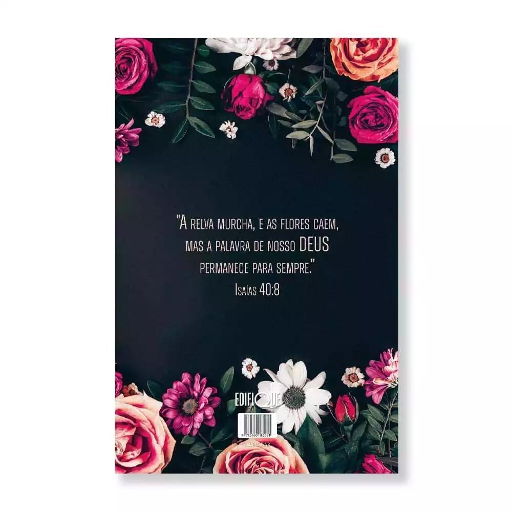 Bíblia Sagrada NVI Letra Média Brochura Flores Pink