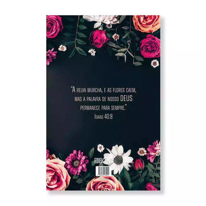 Bíblia Sagrada NVI Letra Média Brochura Flores Pink
