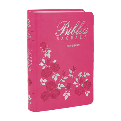 Bíblia Sagrada | NAA | Letra Gigante | Capa Pink Flor C/ Índice