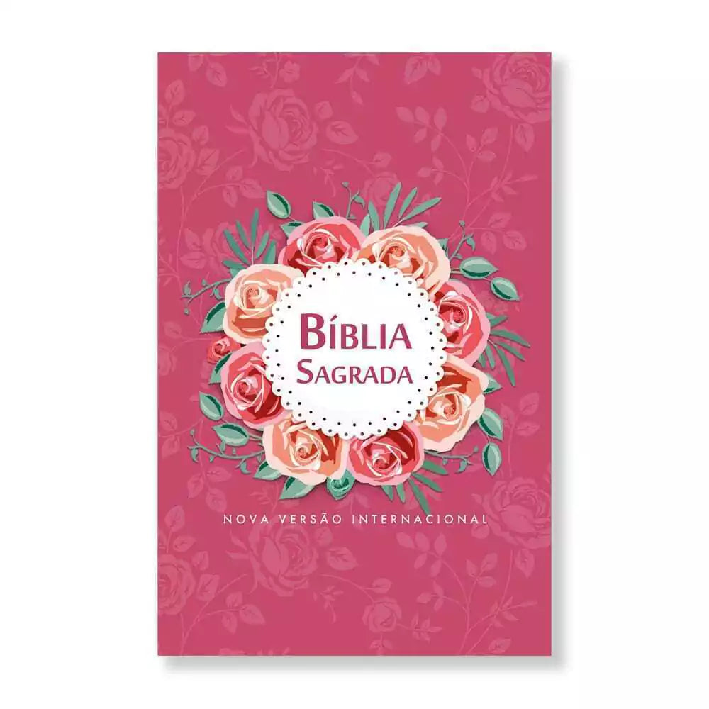 Bíblia Sagrada NVI Letra Média Brochura Rosas