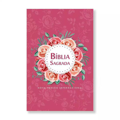 Bíblia Sagrada NVI Letra Média Brochura Rosas