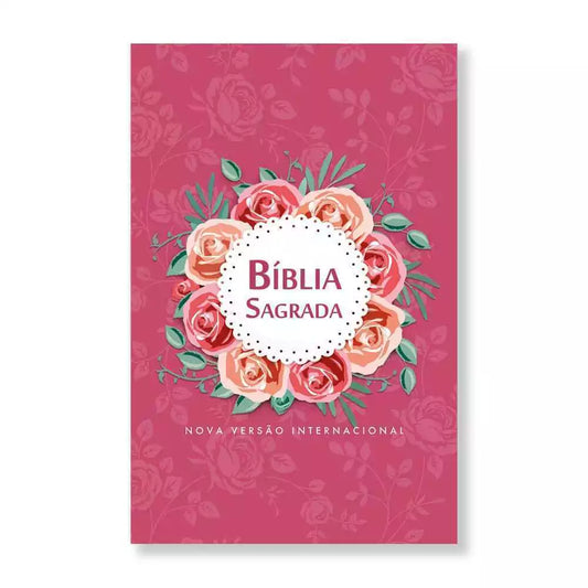 Bíblia Sagrada NVI Letra Média Brochura Rosas