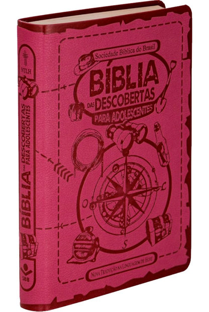Bíblia das Descobertas para Adolescentes | Letra Normal | NTLH | Capa Luxo Rosa