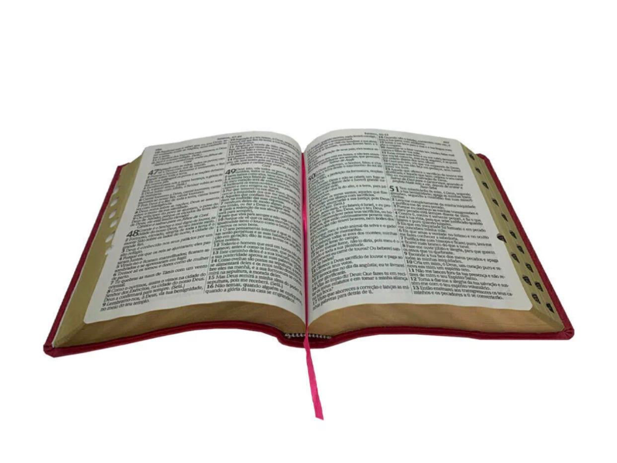 Bíblia ARC Letra Jumbo Com Harpa Avivada e Corinhos - Capa Vermelha
