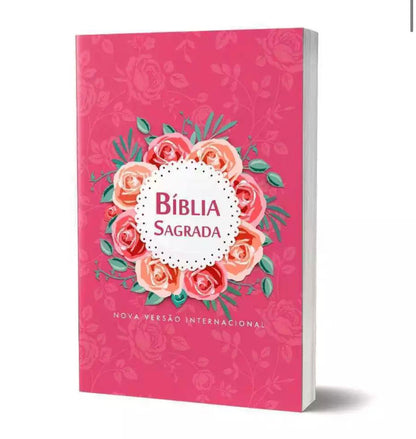 Bíblia Sagrada NVI Letra Média Brochura Rosas