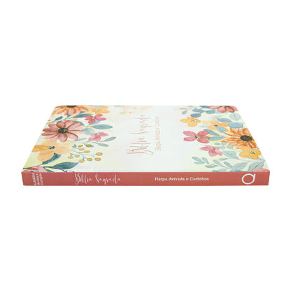 Bíblia RC Slim Capa Dura Com Harpa Avivada E Corinhos Flores Aquarela