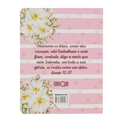 Bíblia Sagrada NVA - Letra Grande - Textos Coloridos - Capa Dura Menina Rosa