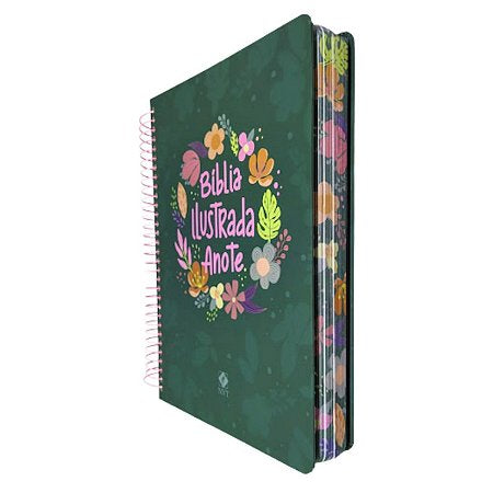 Bíblia Ilustrada Anote Cores E Flores | NVT | Letra Normal | Capa Dura Espiral