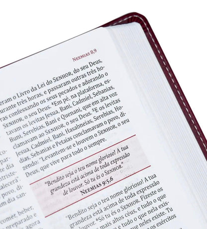 Bíblia da Mulher de Fé | Letra Normal | Capa Couro Vermelha