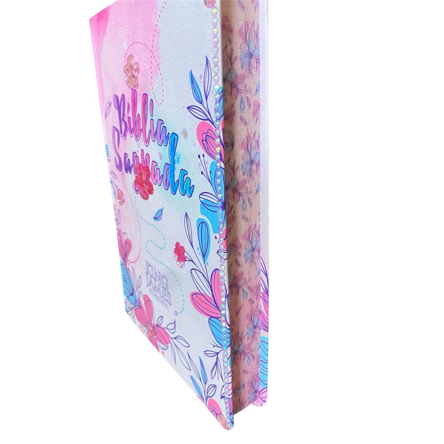 Bíblia Slim | KJA | Capa Dura | Floral Pedrinhas