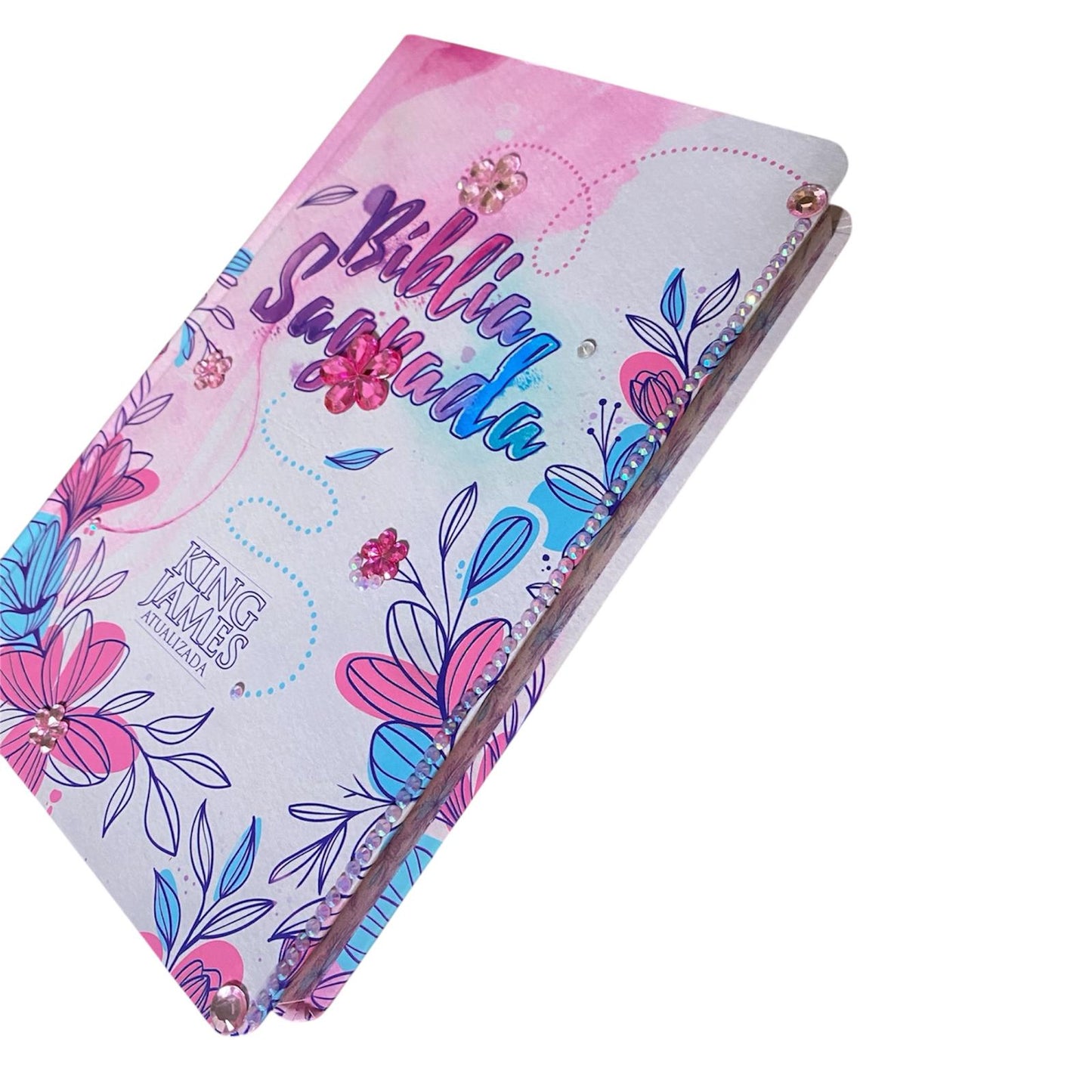Bíblia Slim | KJA | Capa Dura | Floral Pedrinhas