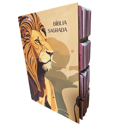 Bíblia Sagrada Capa Leão Abas  | NVI | Letra Normal | Capa Dura