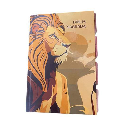 Bíblia Sagrada Capa Leão Abas  | NVI | Letra Normal | Capa Dura