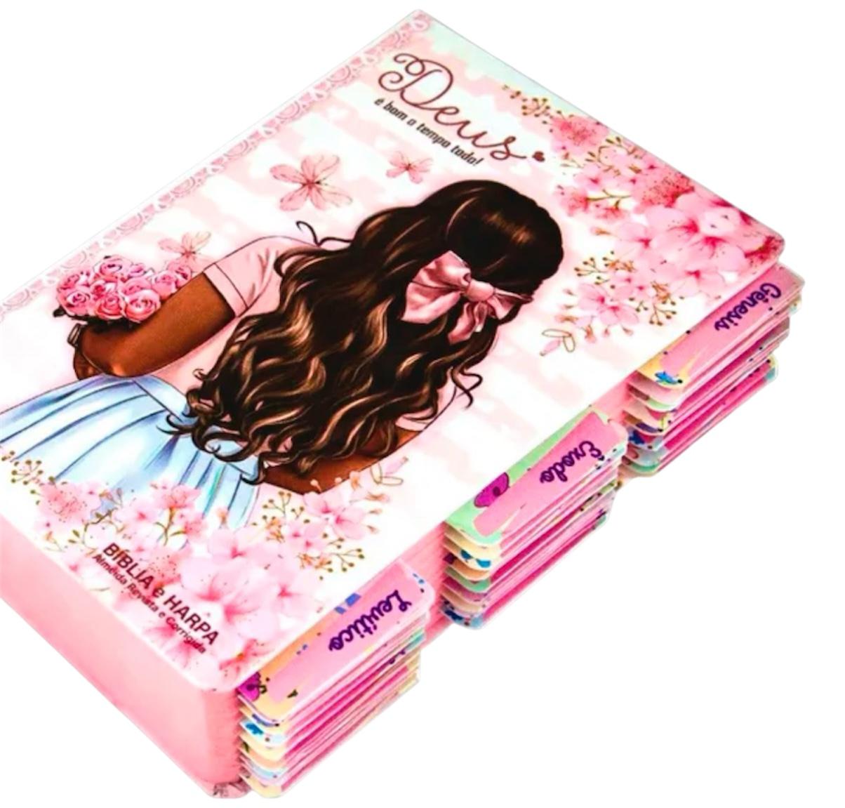 Bíblia Sagrada Princesa do Senhor ,com abas ,HARPA E CORINHO