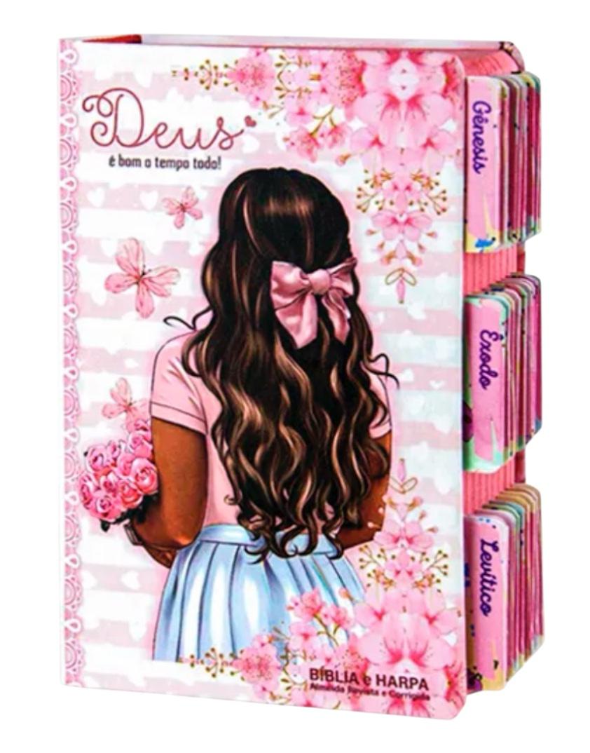 Bíblia Sagrada Princesa do Senhor ,com abas ,HARPA E CORINHO