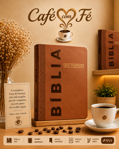 Biblia Devocional Do Homem | NVI | Letra Grande | Capa Luxo Marrom
