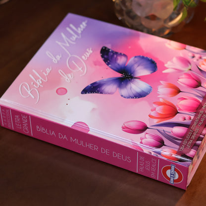 Bíblia Da Mulher De Deus | ARC | Harpa Pentecostal | Letra Grande | Capa Dura Borboleta