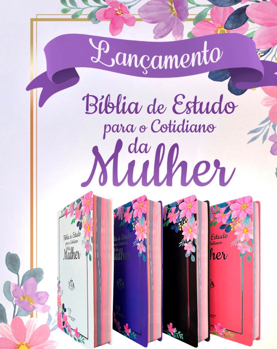 Bíblia de Estudo Para o Cotidiano da Mulher | NVA | Full Collor | Capa Dura Branca