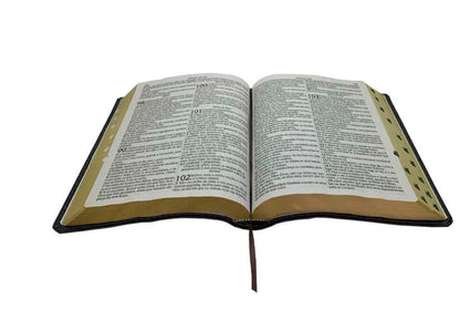 Bíblia ARC Letra Jumbo Com Harpa Avivada e Corinhos - Capa Luxo Marrom Escuro