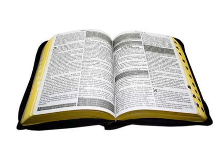 Bíblia ARC Letra Jumbo Zíper Com Harpa Avivada e Corinhos - Capa Preta