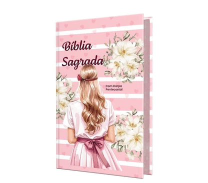 Bíblia RC Com Harpa Pentecostal - Letra Gigante - Capa Dura Rosa