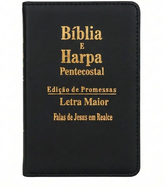 Bíblia E Harpa Pentecostal Edição De Promessas RC Letra Maior Luxo Preta