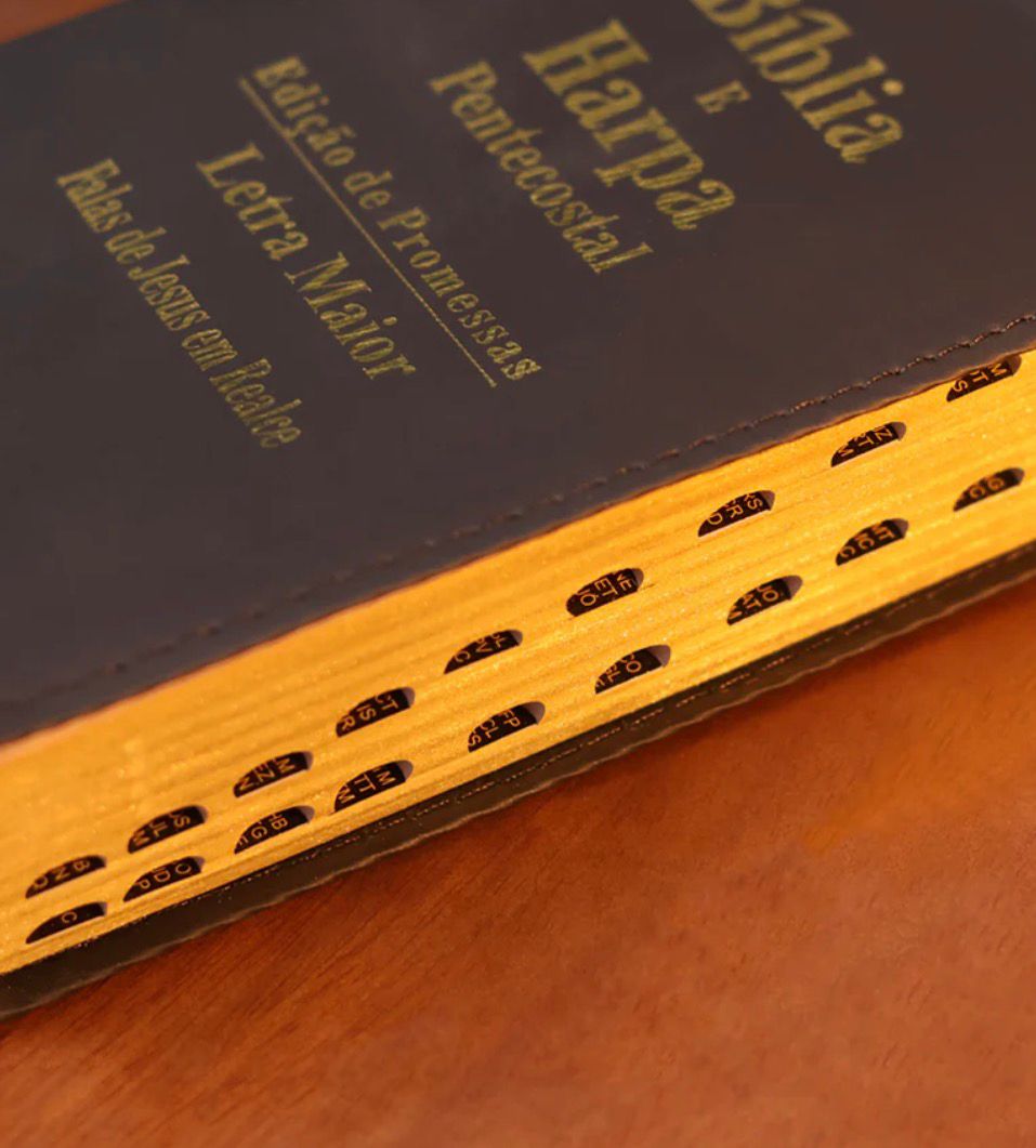 Bíblia E Harpa Pentecostal Edição De Promessas RC Letra Maior Luxo Preta