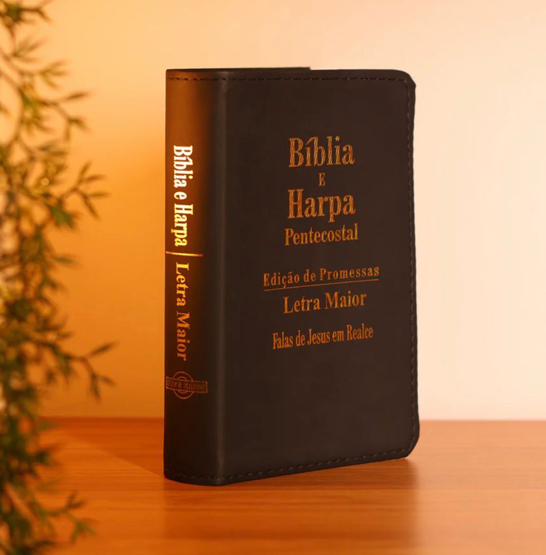 Bíblia E Harpa Pentecostal Edição De Promessas RC Letra Maior Luxo Preta
