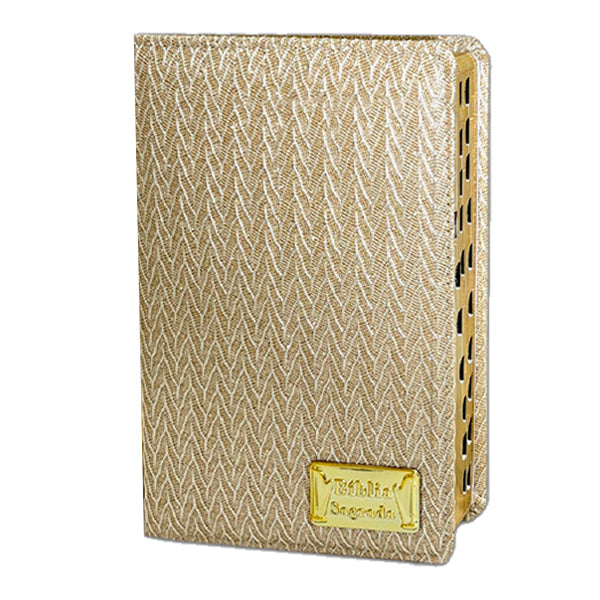 Bíblia Sagrada Letra Hiper Gigante - Gold Glitter Creme Estria - C/ Harpa
